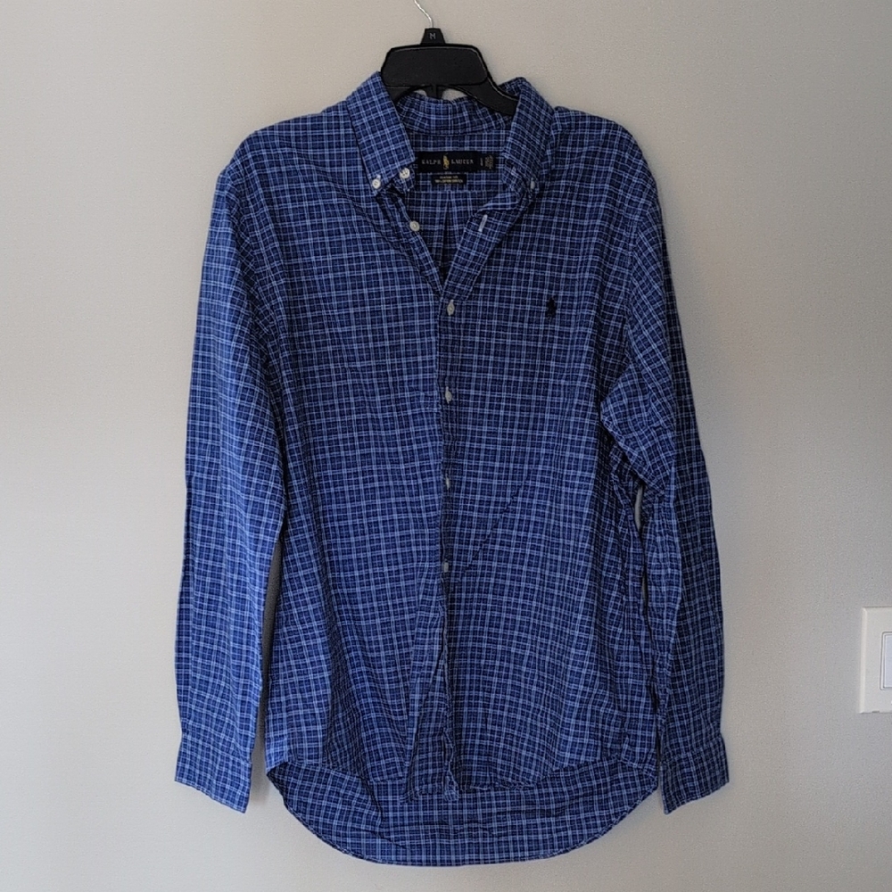 Ralph Lauren Blue Checkered Men's Shirt Size L
